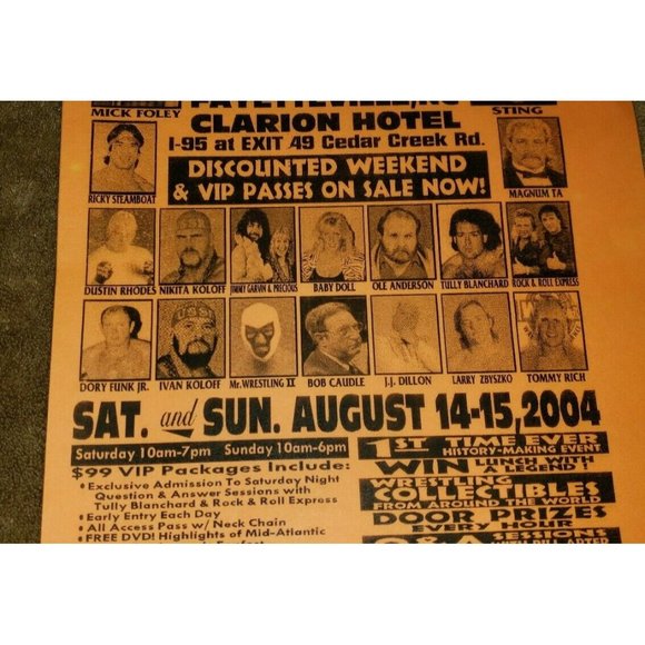 NWA LEGENDS FANFEST 2004 hand flyer fayetteville ole anderson - Picture 3 of 5